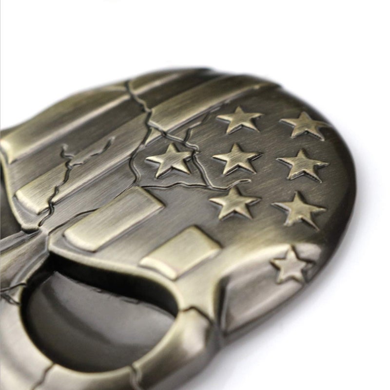 Fsforcar 3D Skull Devil Death USA Flag Metal Car Motorcycle Emblem Badge Sticker Decal - Image 2